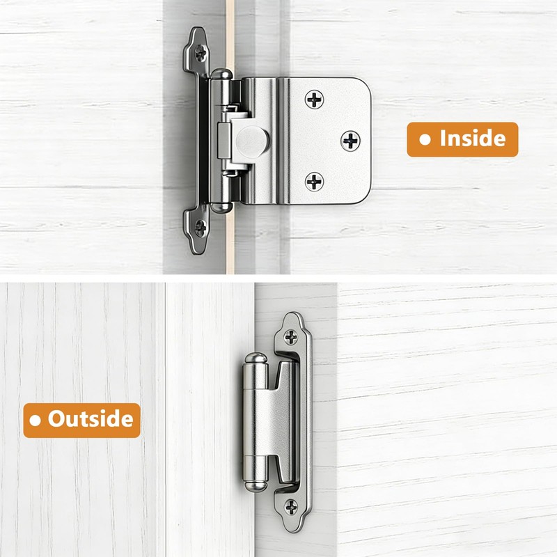 Probrico 20 Pack 10 Pair 3/8" Inset Cabinet Door Hinges