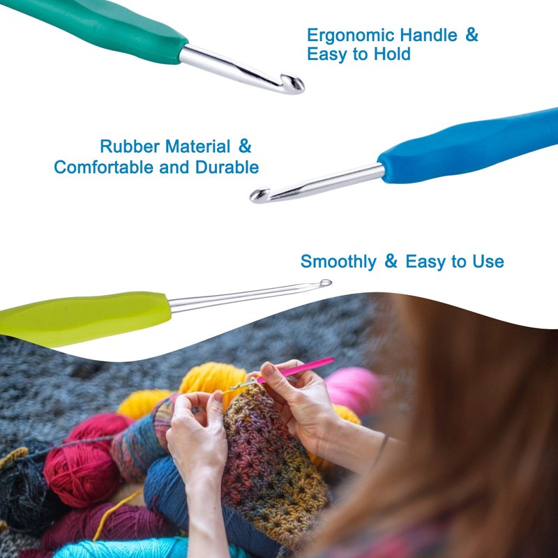Vodiye Professional Extra Long 3mm Crochet Hooks Set, Ergonomic Handle