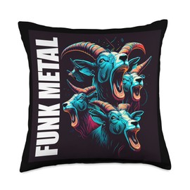 Funk Metal Heavy Metal Screaming Goats Throw Pillow