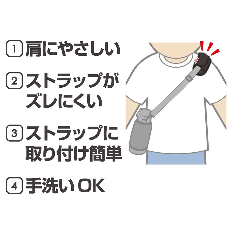 Thermos API-001 BK Shoulder Pad for Water Bottles with Anti-Slip