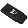 Cigar Case Portable Black Large Capacity PU Leather Caiman Pattern