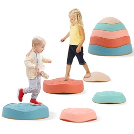Fanboxk Stepping Stones for Kids,Non-Slip Toddlers Stepping Stones for Promoting Children's Balance Coordination Skills,Obstacle Courses Sensory Toys Outdoor or Indoor Play for Kids 3-8