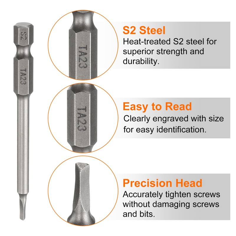 sourcing map 5pcs Magnetic Triangle Screwdriver Bit TA23 1/4" Hex