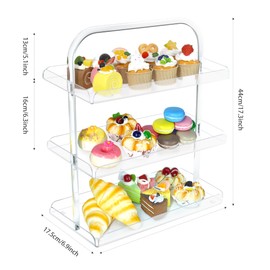 3 Pack Dessert Table Display Set, Clear Acrylic Cupcake Stand Holder for Cupcakes Dessert Pastry Food Treat, 3 Tier Serving Tray Catering Supplies Buffet Display for Birthday Weddings Parties Events
