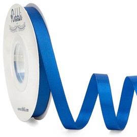 Ribbli Double Faced Royal Blue Satin Ribbon,3/8” x Continuous 25 Yards,Use for Bows Bouquet,Gift Wrapping,Floral Arrangement