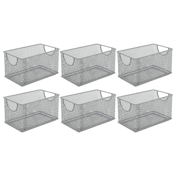 YBM HOME Mesh Storage Box, Silver Mesh Great for School
