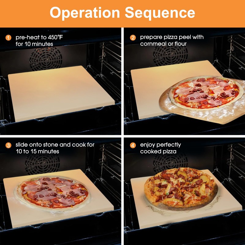 Small 10x10 Inch Cordierite Pizza Stone for RV Camper Oven