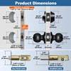 BESTTEN 3 Pack Keyed Alike Exterior Door Knobs and Single