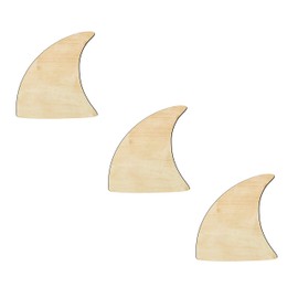 3 Pack of 6 inch Shark fin, Shark Wood cutouts, Unfinished Shark fin wood cutout, DIY Craft wooden cutout
