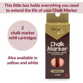 Madam Sew Chalk Fabric Marker Refill Cartridges – Quick, Clean, Leakproof Refills for Tailor Liner Pens – Powdered Talc Pigment for Cotton & More [Red Refill]