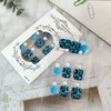 24Pcs Blue Leopard Press on Toenails Short Square Fake Toe