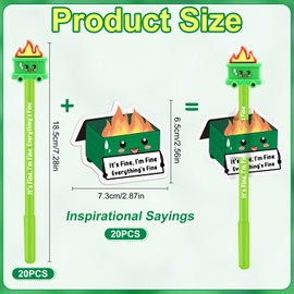Spakon 20 Sets Back to School Gifts for Students Teachers Inspirational Pens Bulk Funny Support Thank You Pens with Positive Cards for Employee Appreciation Gifts Coworkers(Dumpster Fire)