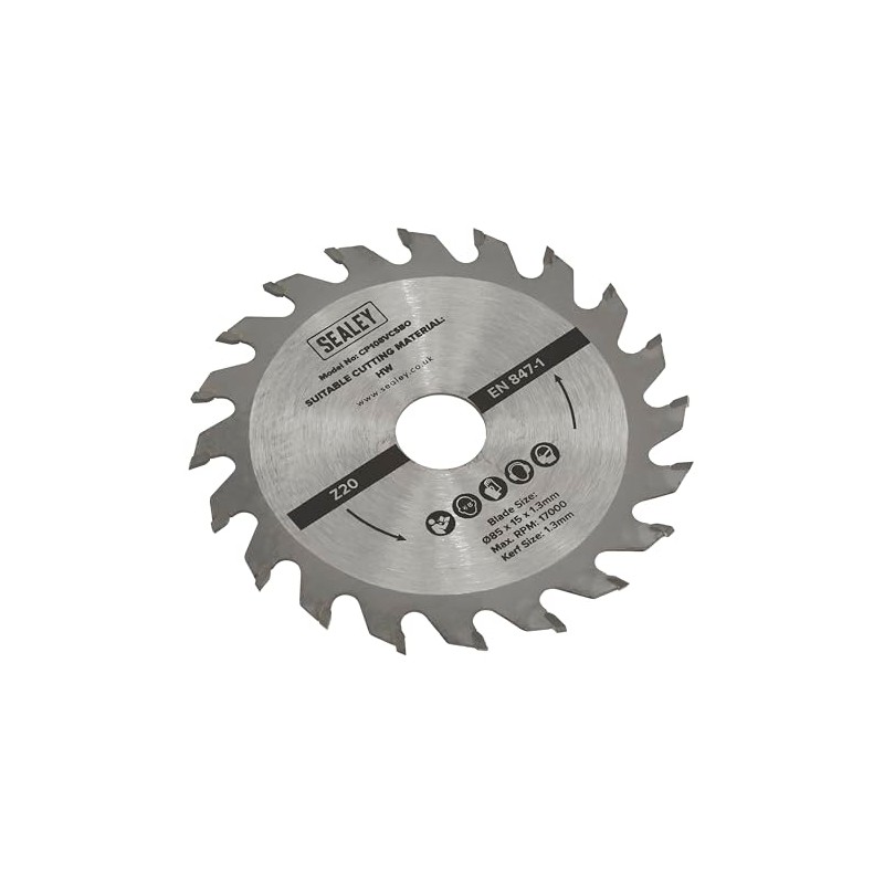 Sealey 20tpu Circular Saw Blade Ø85 x 15 x 1.3mm