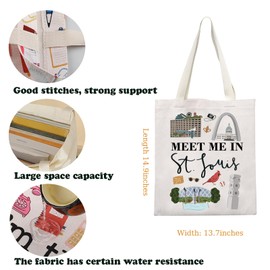 KUIYAI Saint Louis Tote Bag Saint Louis Trip Lovers Gift STL City Vacation Gift Getaway Gift Meet Me In St Louis Gift For Traveler (StLouis ToteS)