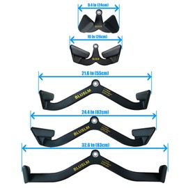 BLUSLM LAT Pull Down Bar for Cable Machine, LAT Pulldown Attachments T-bar V-bar Cable Attachment for Gym, Back Tricep Strength Training Handle (5 Pieces)