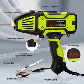 Qyvorae Handheld Welder, 110V Portable Electric Welding Machine with Digital Display and IGBT Inverter, for 3/32"-1/8" Welding Rod, 6 Variable Current Adjustments Welding Tool