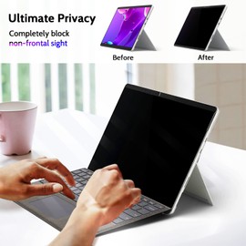 Peslv Magnetic Privacy Screen for Surface Go 4/3/2/1 10.5 Inch, Removable Anti Blue Light Glare Filter, Black Security Private Apy Block Protector