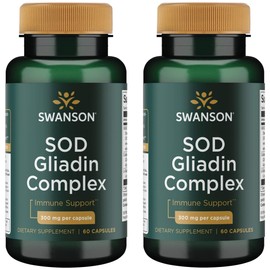 Swanson Sod Gliadin Complex 300 mg 60 Caps (2 Pack)