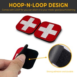 Medic Cross First Aid Patch, Tactical EMT Patches for Medic Pouches IFAK Plate Carrier Backpacks with Hook & Loop (2 Packs)