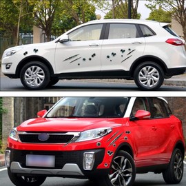 REQAG 3 Sheets Bullet Holes Sticker Set as Car Sticker PET Waterproof 3D Bullet Holes Vinyl Film for Scooter Moped Motorcycle Helmet Notebook Laptop Smartphone