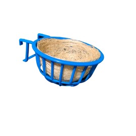 NeoNest Nido Mediacupula, Nido para Ave, Jaula y Jardines A Mano, Casa Aves, Marco Plastico, Colgante Pajaros Natural (Azul)