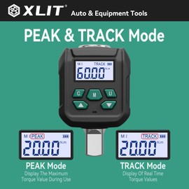 XLIT 1/2-Inch Digital Torque Adapter (2.21-44.22 ft-lb) with Buzzer and LED Alert, 1/4" & 3/8" Socket Adapters