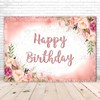 DSAQEFS45E Rose Gold Birthday Backdrop for Girls Women Happy Birthday