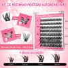 96pzs Pestañas Postizas Kit Con Rizador De Pestañas Y Pinzas