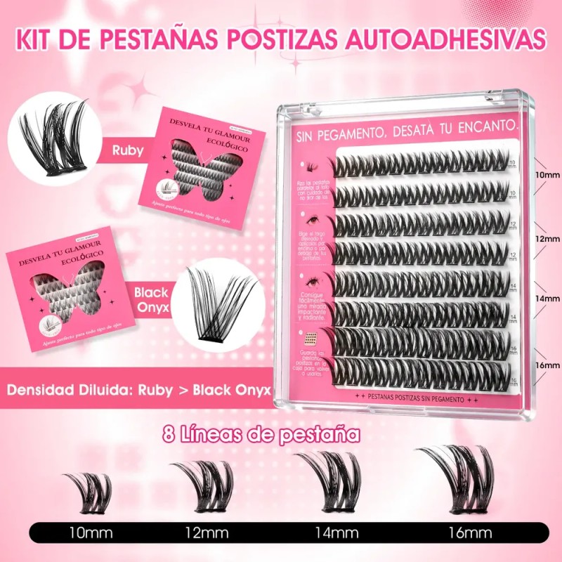 96pzs Pestañas Postizas Kit Con Rizador De Pestañas Y Pinzas