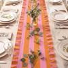 HunnmingRe Ruffle Edge Striped Table Runner 118 x 15.7 Inch