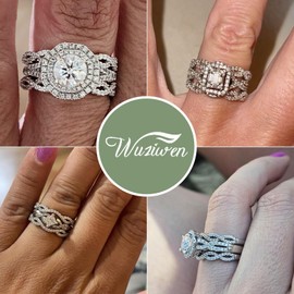 Wuziwen Women 925 Sterling Silver Twisting Infinity Guard Enhancer for Engagement Rings Wedding Band CZ (9.5)