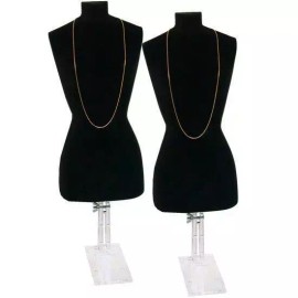 FindingKing 2 Black Necklace Bust Jewelry Body Window Case Displays