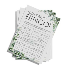 Fancy Cactus Hen Party Bingo - Hen Party Game 10 Players | Ecalyptus | A6 Size | Bridal Shower Game | Hen Do Weekend