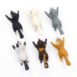 JBBERTH 6PCS Different Cats Cell Phone Sucker Holder Cute Cat Support Resin Smart Phone Holder Stand Sucker Tablets Desk Sucker Smartphone Holder