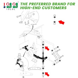 10L0L Golf Cart Shock Absorber Bushing Kits Fits Club Car (1982+) DS and Precedent Two Front/Rear Stud, Replaces OEM# 1011415