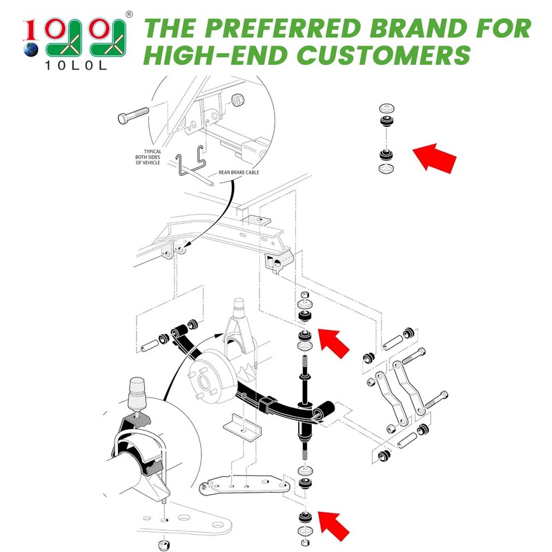 10L0L Golf Cart Shock Absorber Bushing Kits Fits Club Car
