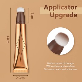 AOOWU Contour Beauty Wand, Liquid Highlighter Contour Beauty Wand with Cushion Applicator, Matte Liquid Blush Wand, Long Lasting Smooth Lightweight Beauty Wand Makeup