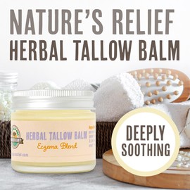 Buffalo Gal Grassfed Beauty - Herbal Tallow and Honey Balm for Eczema, Dry Rendered, Therapeutic Grade, Lab Tested Tallow, 100% Grassfed, Superior Tallow Moisturizer for Face and Body, Organic, 2 oz