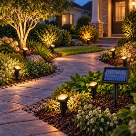 10-Pack Outdoor Solar Landscape Lights with IP65 Water Resistance