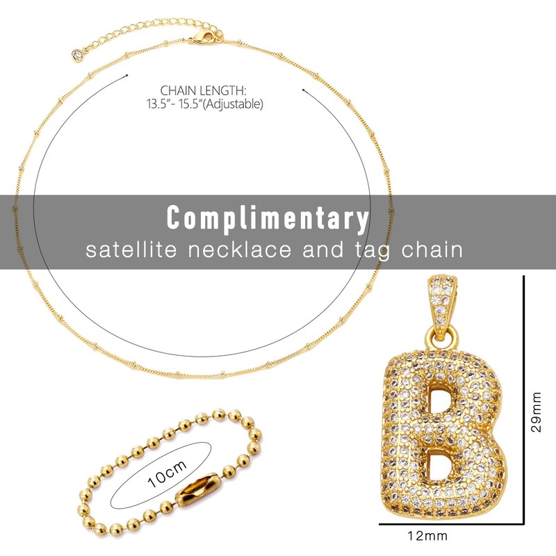 stino Cubic Zirconia Bubble Letter Charm for Jewelry Making, Alphabeta