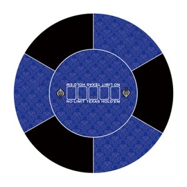 nuveti 24/31/47/55/63inch Round Poker Mat for Texas Holdem | Portable Poker Table Top with Art Deco Layout Print 6-8 Player Game Layout Mat to Play Cards, Poker Games, Blackjack, Casino