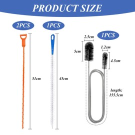 4 Pieces Pipe Unclogger, Double-Ended Stainless Steel Pipe Brush, Sink Cleaning Brush, Drain Cleaning Tool, Bathroom Unclogging Tool, Pipe Cleaning Tool