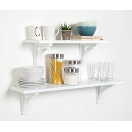 Kate and Laurel Corblynd Traditional Wood Wall Shelf, 36 inches, White