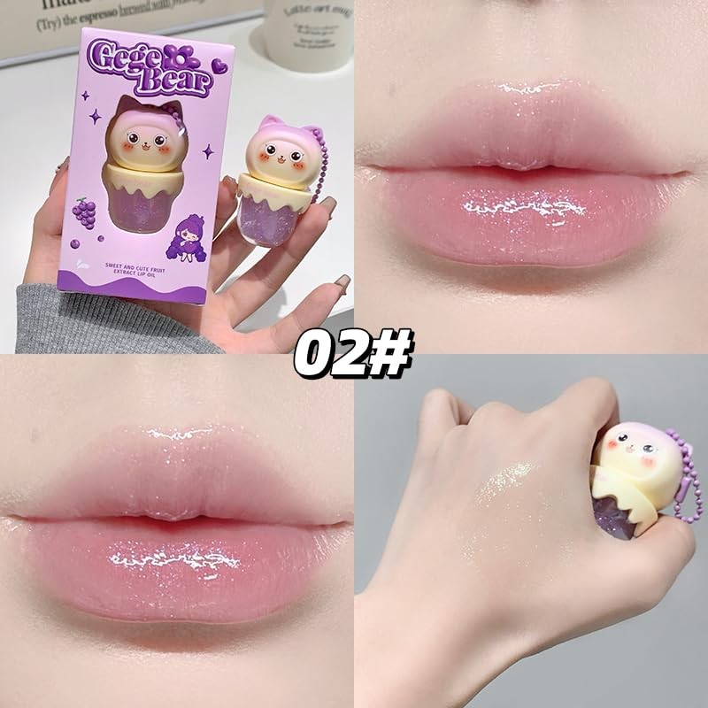 Petansy Cute Lip Gloss for Girls, 4Pcs Fruity Flavors Moisturizing