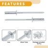 Partuto 50 Pcs Dome Head Closed Sealing Rivets 3.2mm Grip
