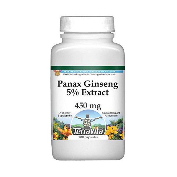 Panax Ginseng 5% Extract - 450 mg (100 Capsules, ZIN: