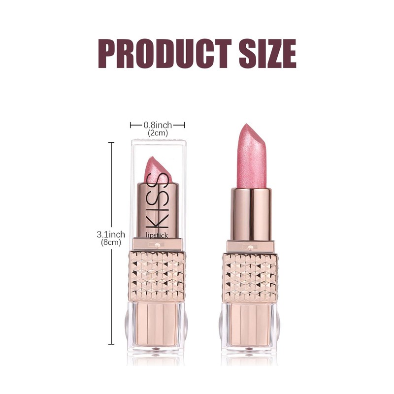 Shimmers Lipstick Pearl Pink Color Lip Stick, Glitter Metallic Bright