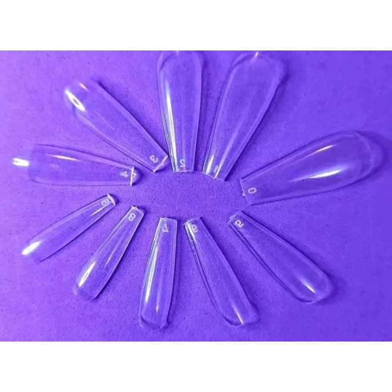 NiDa Tips Completos Punta Coffin Paquete De 100 Pzas