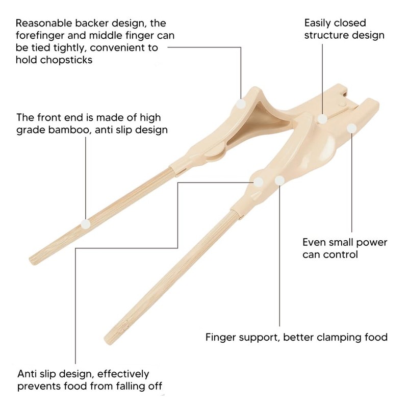 Glomora Anti-Shake Chopsticks, Automatic Opening Assistive Dining Utensils for Hand