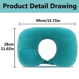 Inflatable Travel Pillow,Travel Pillow for Neck,1 Pair Ear Plugs and 1 Pcs Blindfold Adjustable,Comfortable Neck and Head Support Pillow for Plane Cars Trains, Soft Flight Travel Cushion for Sleeping